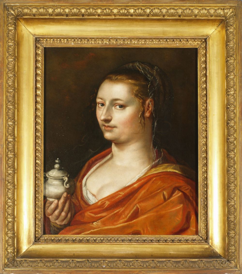Portrait of a woman as Mary Magdalene, attributed to Hendrick Golztius (1558 – 1617) Portrait